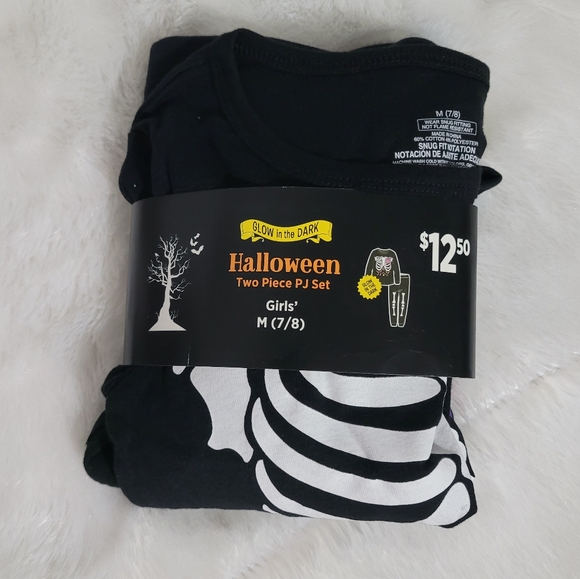 Halloween PJ Set - Glow in Dark Girls Sz Med 7/8 - Picture 2 of 10